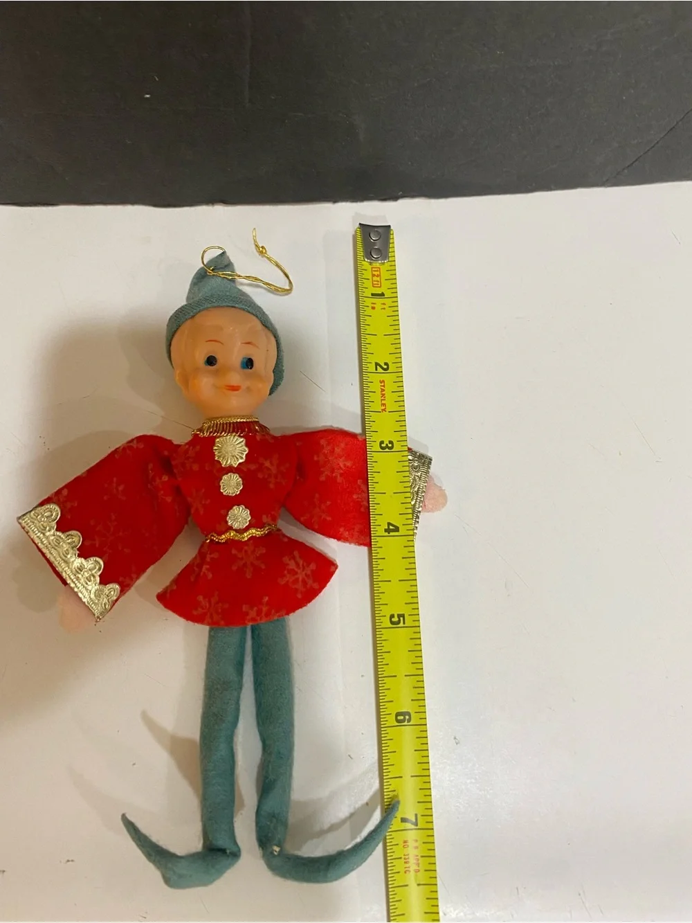 Vintage Christmas Ornaments Lot Mid Century Pixie Elf Japan & Felt Santa Mouse